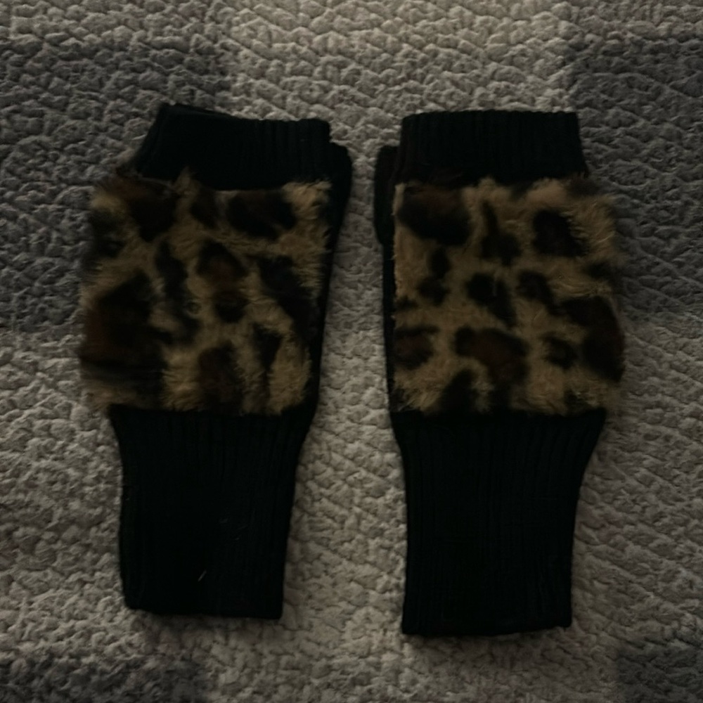 Cheetah-Print Steve Madden Fingerless Gloves